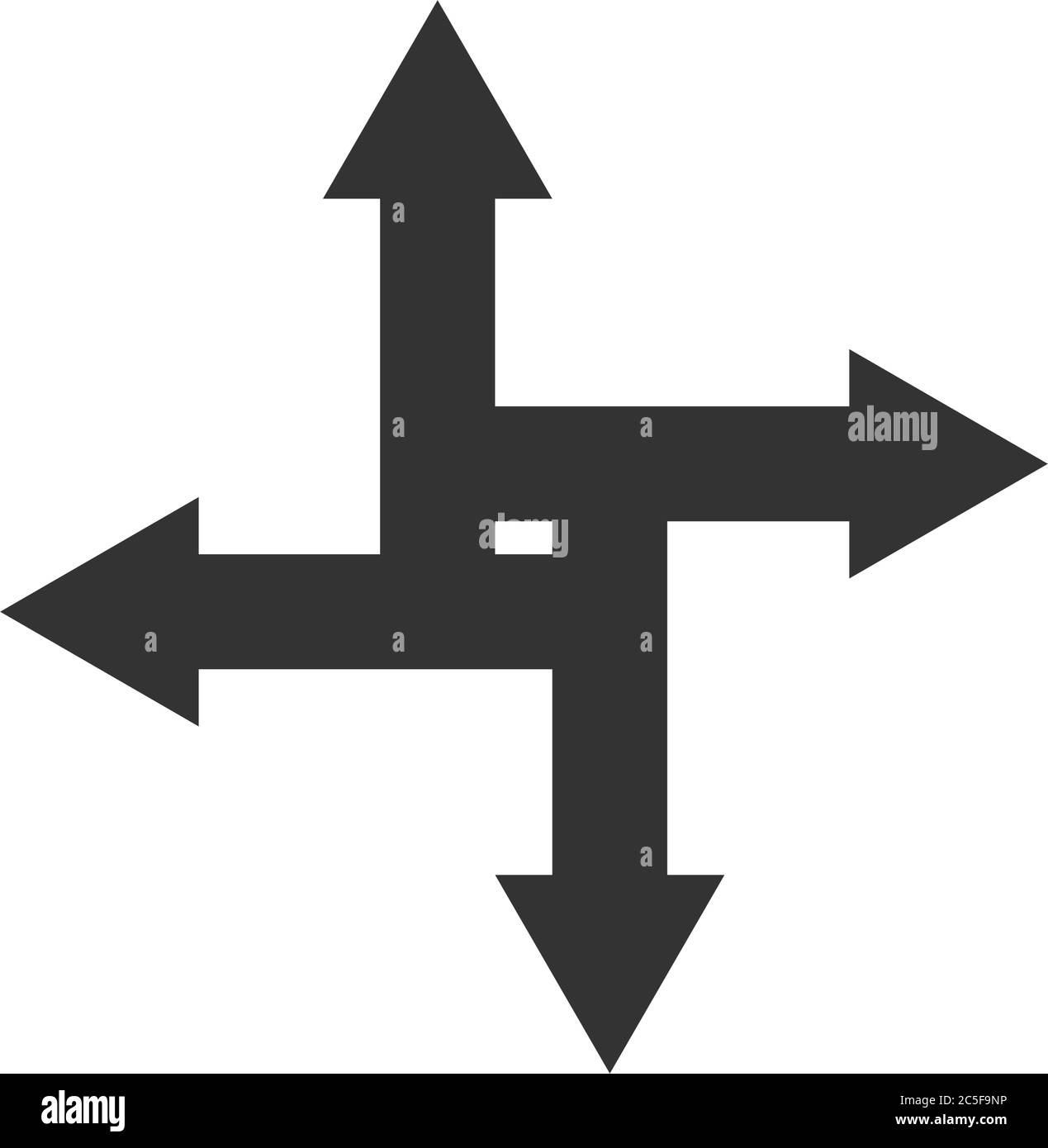 Flèches noires icône choix de parcours guidage vecteur de navigation isolée décision Illustration Illustration de Vecteur