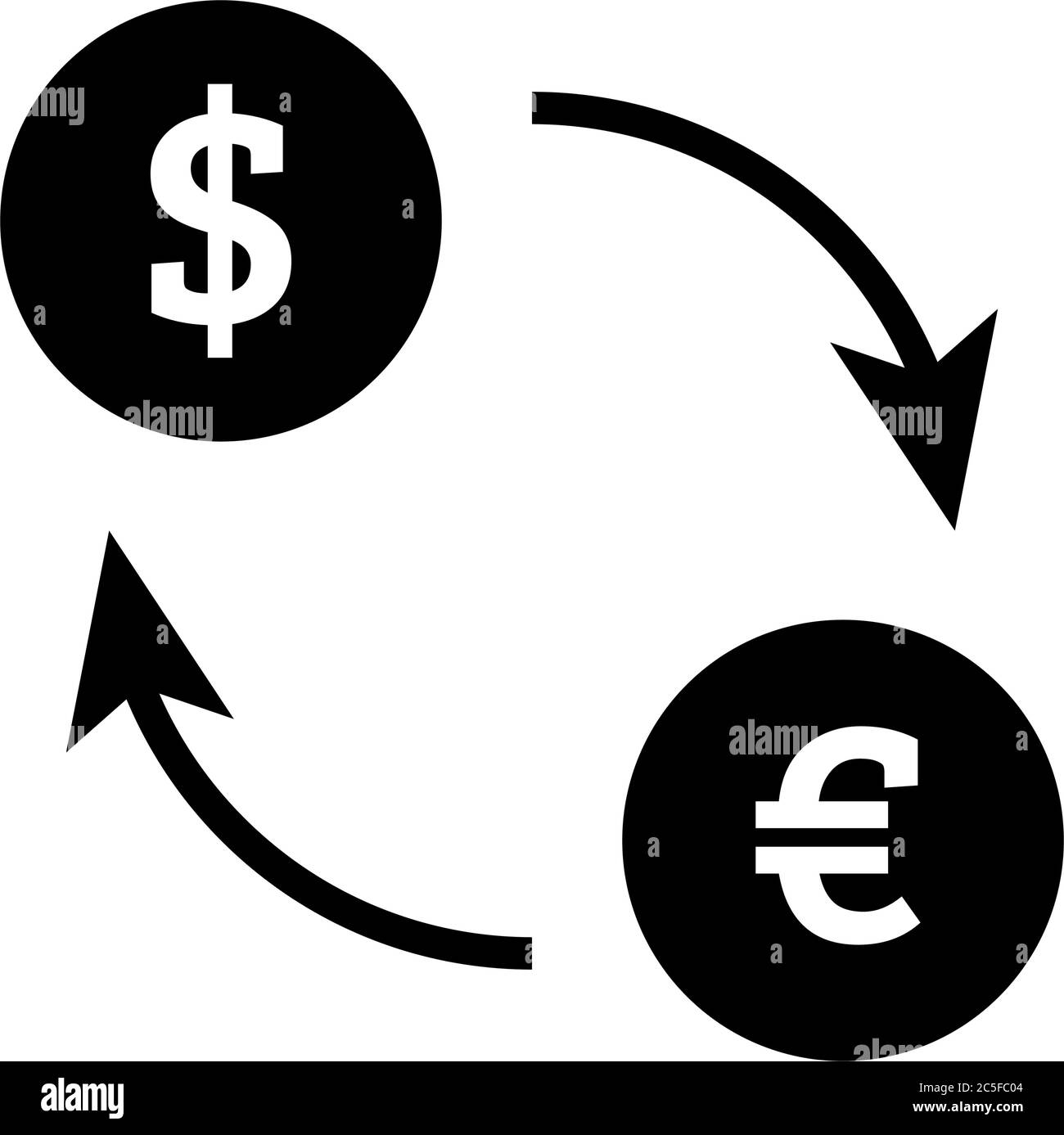 Icône de change commutation argent comptant Dollar en Euro symboles financier business illustration vectorielle Illustration de Vecteur