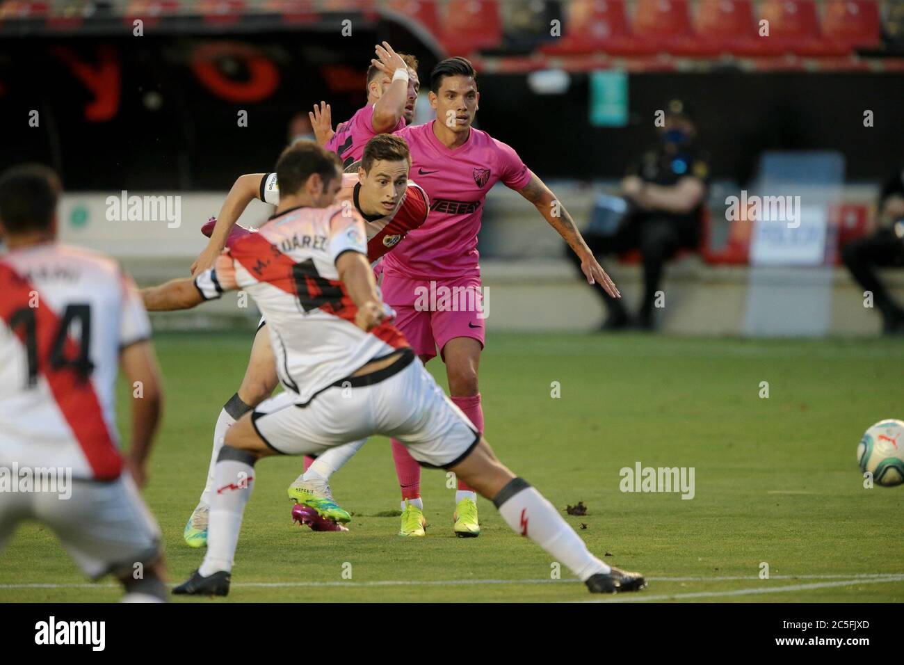 Madrid, Espagne; 02/07/2020.- Rayo Vallecano vs Malaga CF. La Liga SmartBank, deuxième match de football espagnol, le 37, a joué au Vallecano Stadium à Madrid. Photo: Juan Carlos Rojas/Picture Alliance | utilisation dans le monde entier Banque D'Images