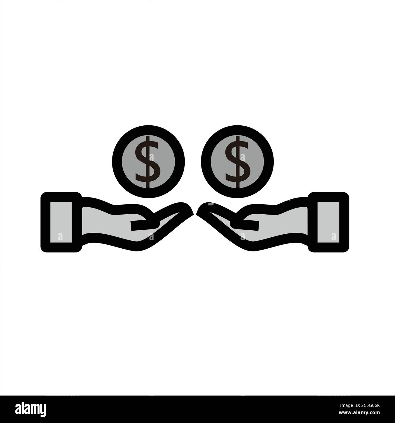 Icône de vecteur d'argent, vecteur de pièce d'argent, icône d'argent eps10, symbole d'icône d'argent, icône d'argent jpg, icône d'argent plat, icône d'argent Web, icône d'argent application. Illustration de Vecteur