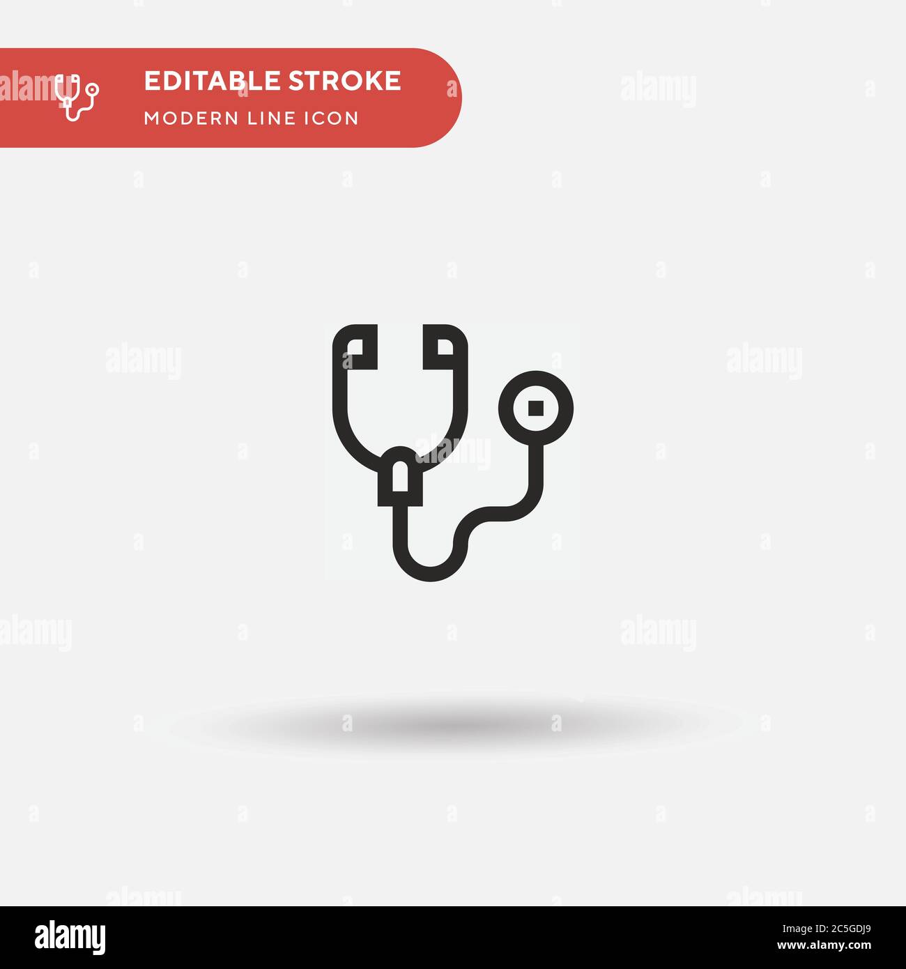 Stéthoscope icône vecteur simple. Modèle de conception de symbole d'illustration pour l'élément d'interface utilisateur Web mobile. Pictogramme moderne de couleur parfaite sur contour modifiable. Icônes stéthoscope pour votre projet d'entreprise Illustration de Vecteur