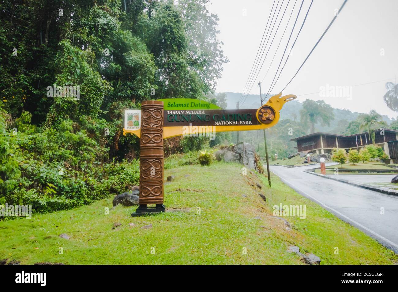 Panneau de Taman Negara Gunung Gading ou Gunung Gading National Park ...