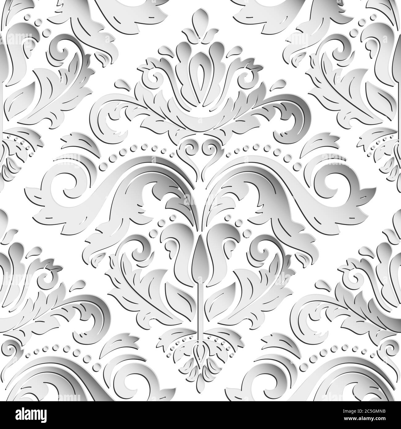Motif Oriental transparente avec éléments 3D Banque D'Images