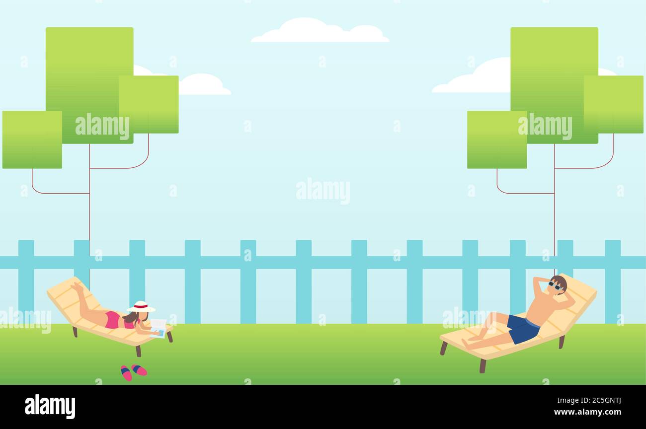 le couple est en train de profiter dans les parcs Illustration de Vecteur