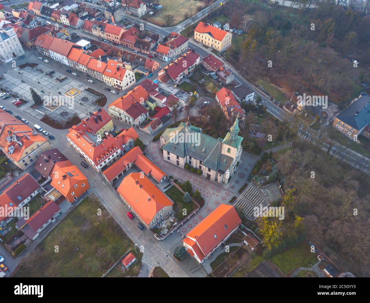 Panorama de Toszek. Toszek, Opole, Pologne. Banque D'Images