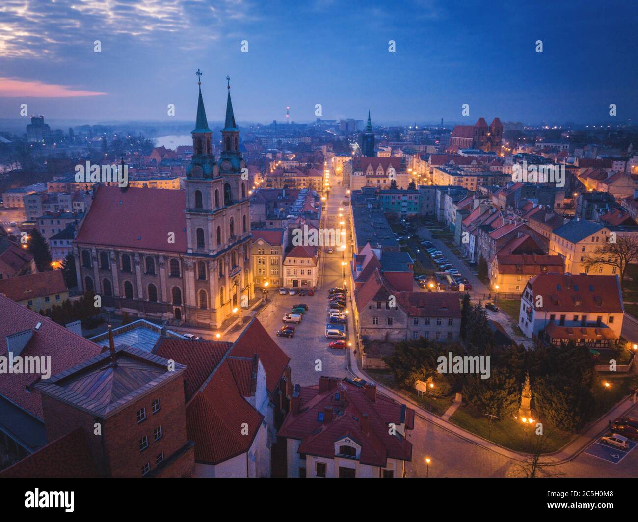 Panorama de Brzeg. Brzeg, Opole, Pologne. Banque D'Images