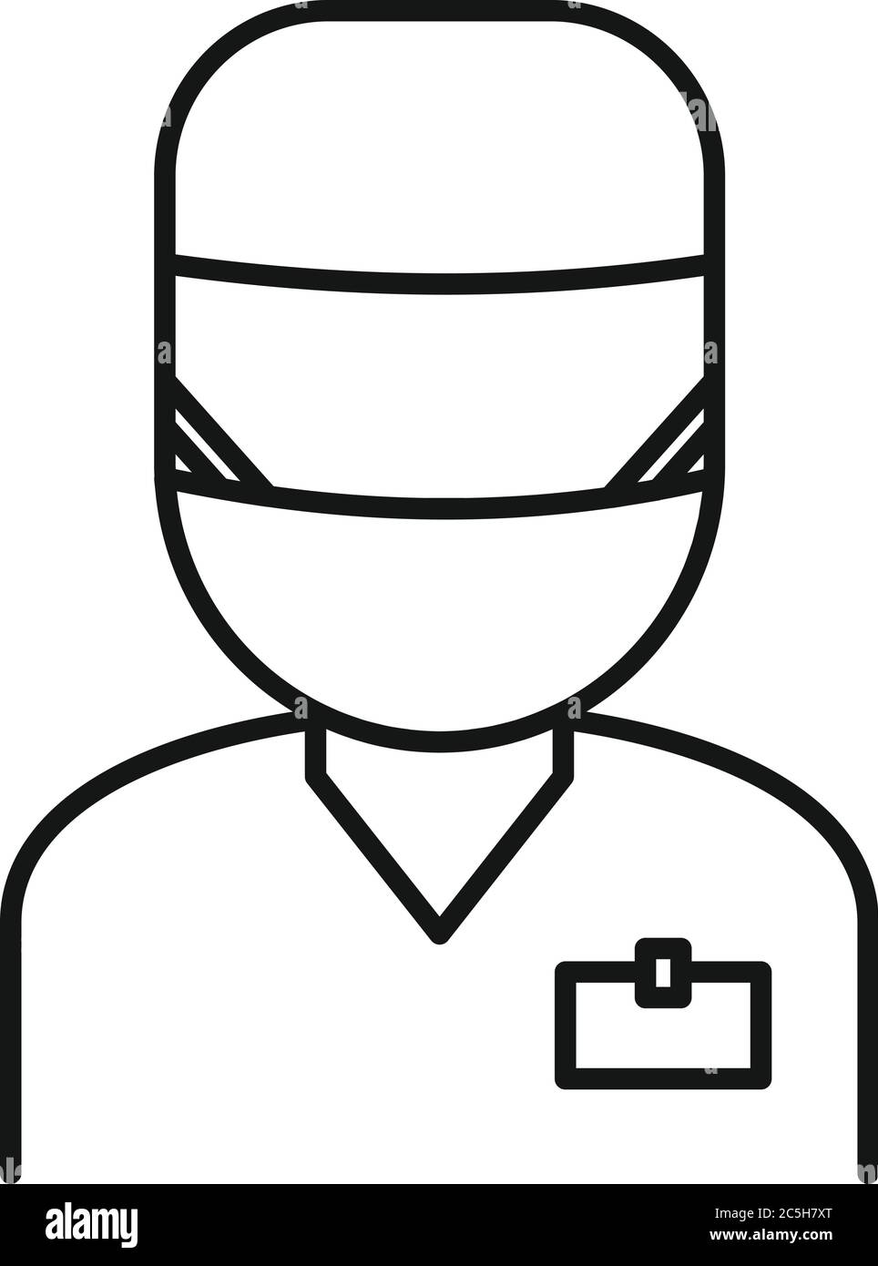 Icône médecin anesthésiant. Contour médecin d'anesthésie icône vecteur pour la conception de Web isolée sur fond blanc Illustration de Vecteur