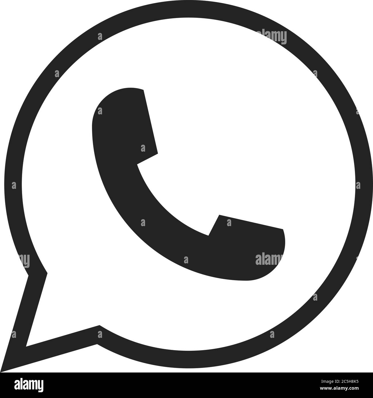 Symbole d'icône de téléphone, vecteur, symbole du logo whatsapp. Pictogramme de téléphone, signe vectoriel plat isolé sur fond blanc . Illustration de Vecteur
