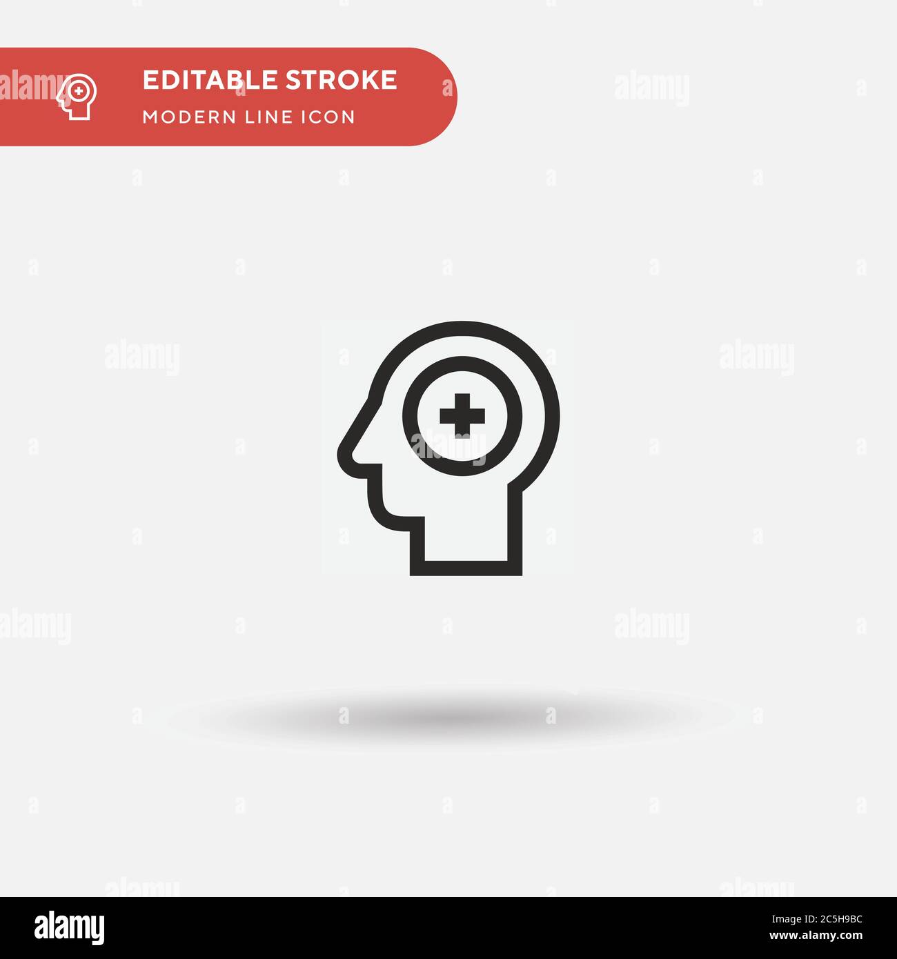Santé mentale simple icône vecteur. Modèle de conception de symbole d'illustration pour l'élément d'interface utilisateur Web mobile. Pictogramme moderne de couleur parfaite sur contour modifiable. Icônes de santé mentale pour votre projet d'entreprise Illustration de Vecteur