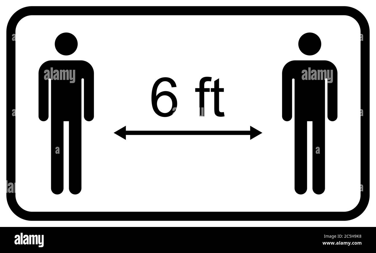 Vecteur d'icône de distance sociale isolé sur fond blanc. Alerte Covid-19 avec le signe homme, illustration vectorielle . Illustration de Vecteur
