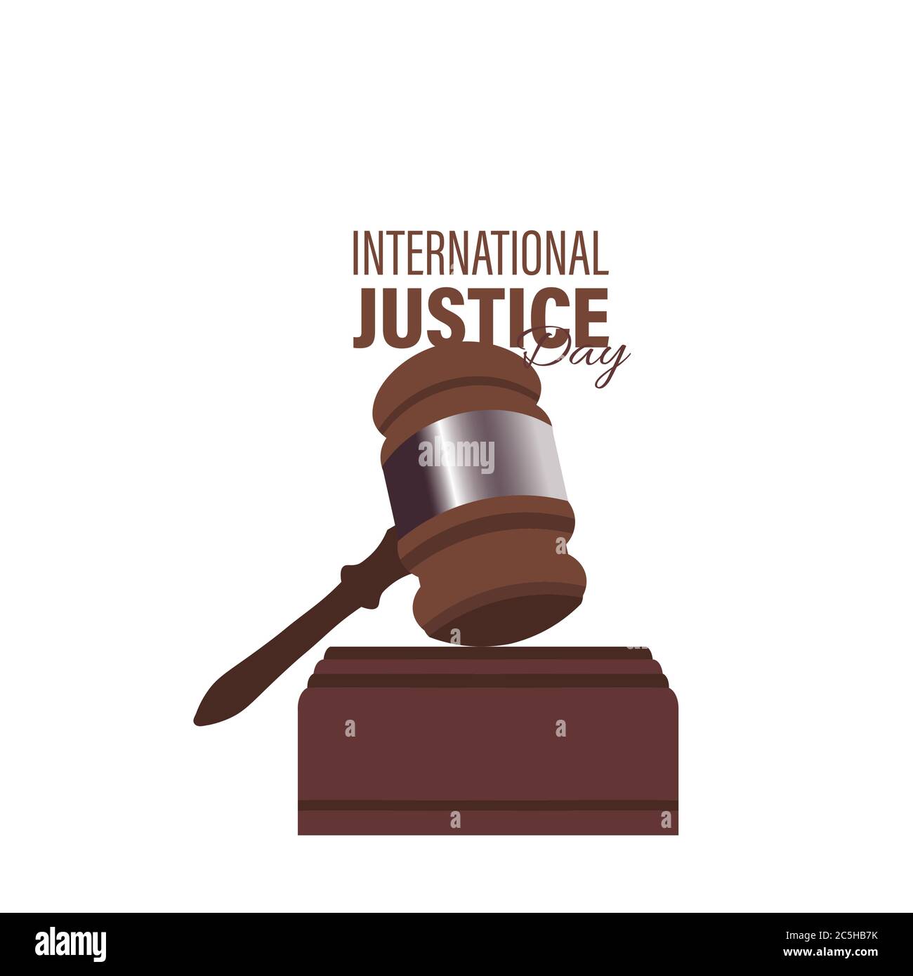 Illustration vectorielle pour la journée internationale de la Justice observée le 17 juillet. Affiche, carte ou bannière. Illustration de Vecteur