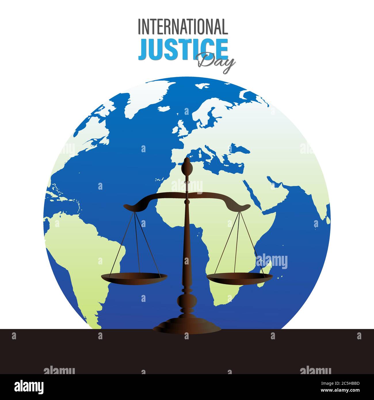 Illustration vectorielle pour la journée internationale de la Justice observée le 17 juillet. Affiche, carte ou bannière. Illustration de Vecteur