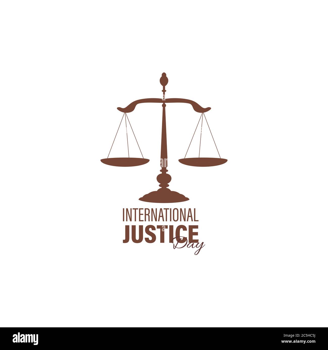 Illustration vectorielle pour la journée internationale de la Justice observée le 17 juillet. Affiche, carte ou bannière. Illustration de Vecteur