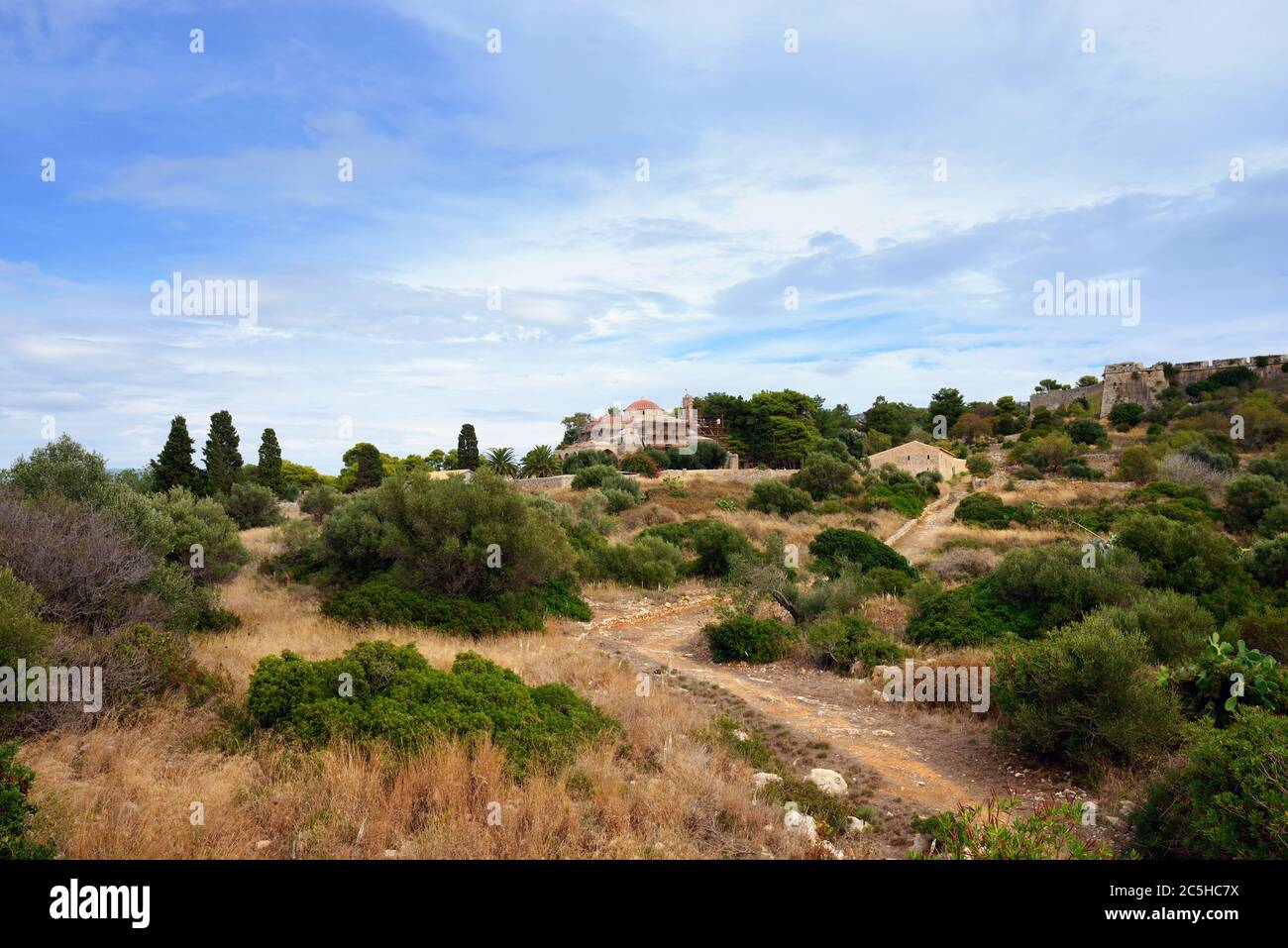 Paysage grec à l'intérieur de la forteresse Neokastro Banque D'Images