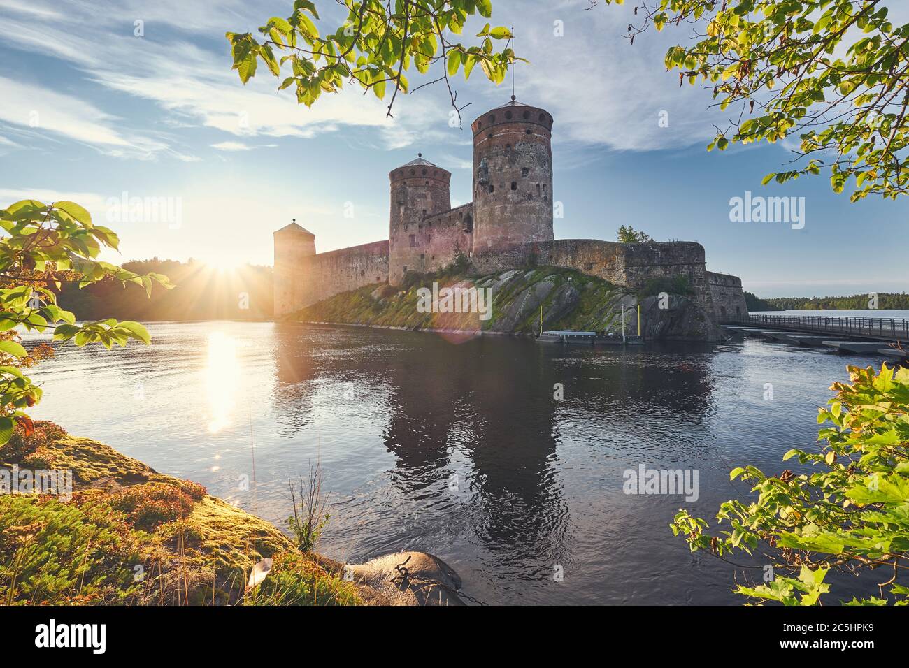 Château forteresse d'Olavinlinna l'un des plus célèbres et anciens monuments de Finlande, Savonlinna. Banque D'Images