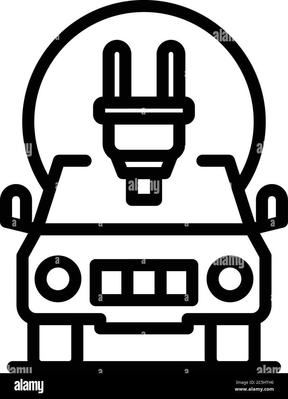 Icône de voiture hybride urbaine, style de contour Illustration de Vecteur