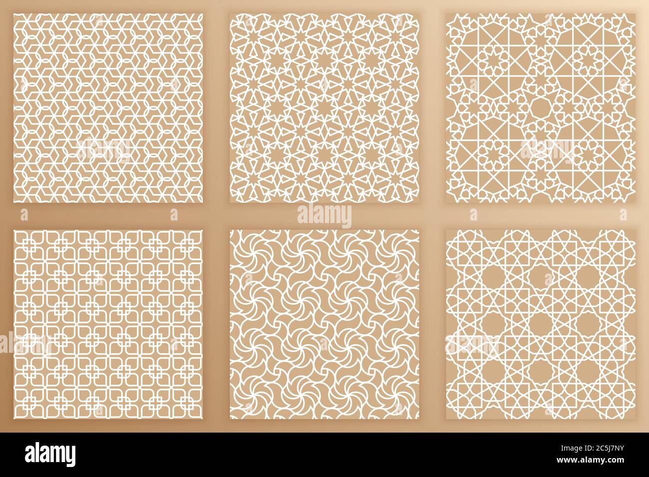 Ensemble de motifs géométriques sans couture arabes. Arrière-plans arabes. Illustration vectorielle des textures d'art islamique tiléables pour vos projets de conception Illustration de Vecteur