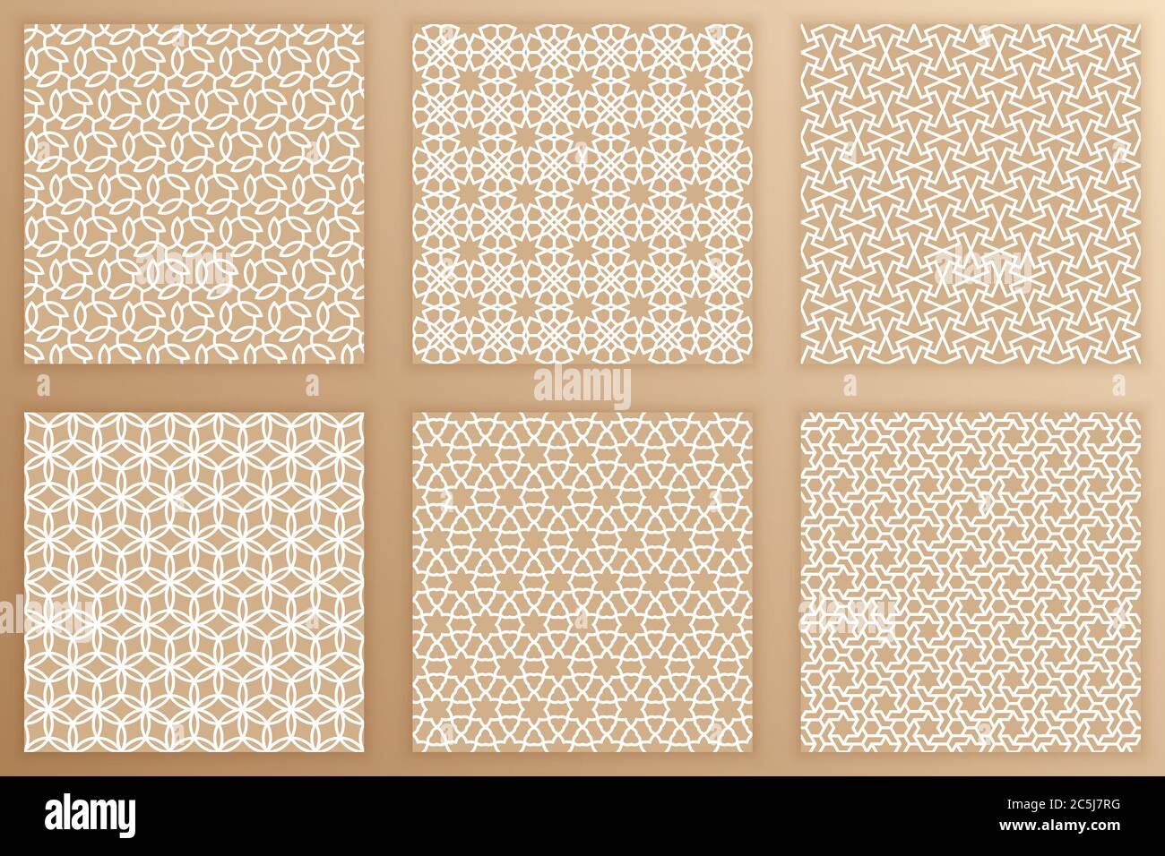 Ensemble de motifs géométriques sans couture arabes. Arrière-plans arabes. Illustration vectorielle des textures d'art islamique tiléables pour vos projets de conception Illustration de Vecteur