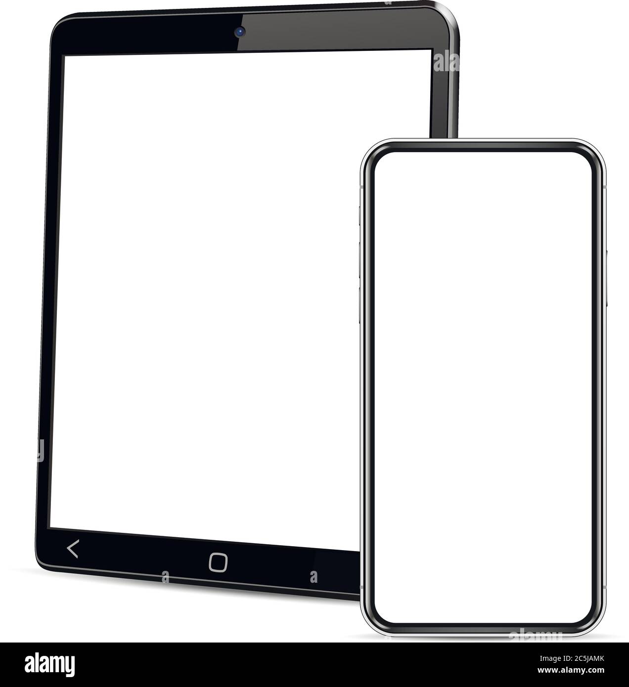 Modèle de tablette et de smartphone pour une présentation adaptative de la conception Illustration de Vecteur