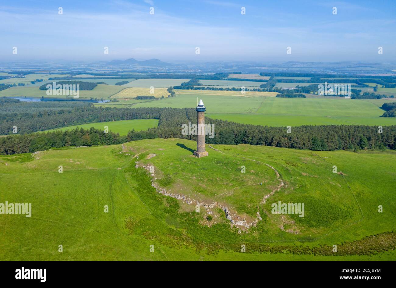 Le monument de Waterloo Peniel Heugh aux frontières écossaises est une tour de 150 mètres, construite entre 1817 et 1824 pour commémorer la bataille de Waterloo. Banque D'Images