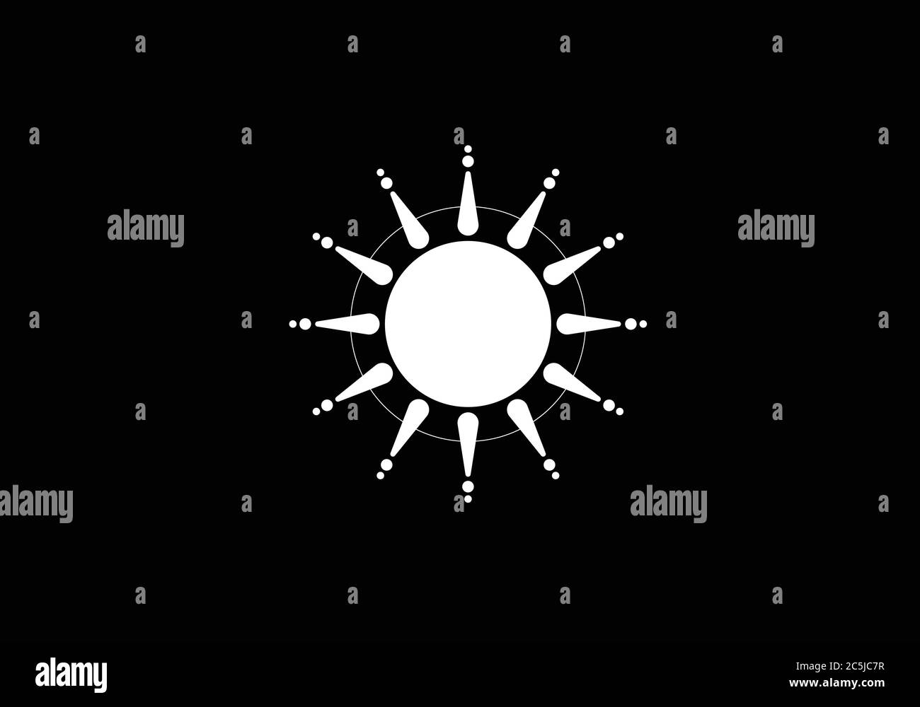 Logo abstrait créatif du soleil, logo Summer Sun, symbole du signe Sunburst Illustration de Vecteur