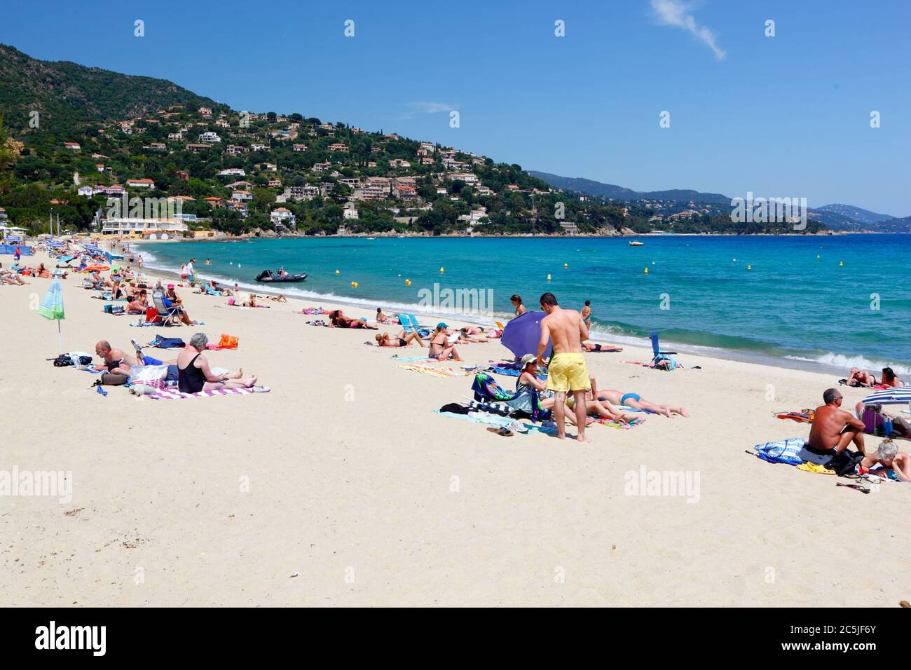 Plage de Saint-clair, le Lavandou, Var, Provence-Alpes-Côte d'Azur, France, Europe Banque D'Images