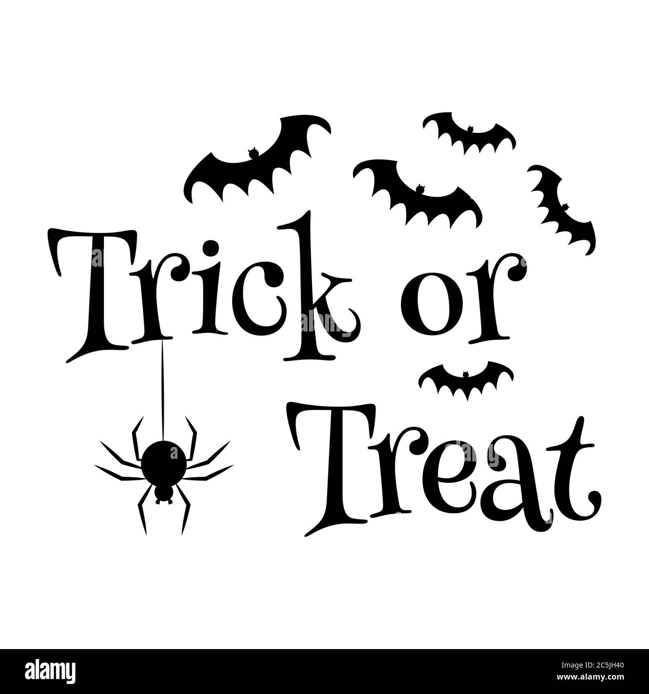Bannière de texte Trick or Treat. Citation isolée Halloween Illustration de Vecteur