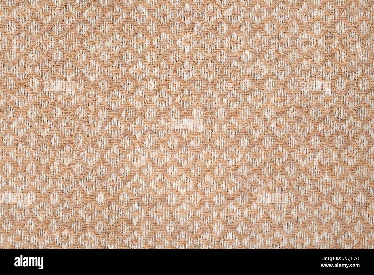 Toile de fond géométrique en laine marron et blanche Banque D'Images