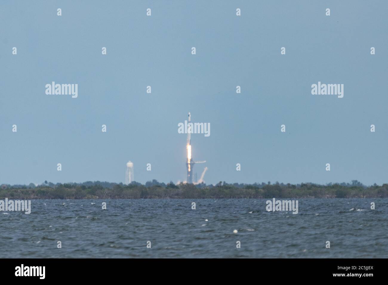 Lancement de la fusée SpaceX Falcon 9 Banque D'Images
