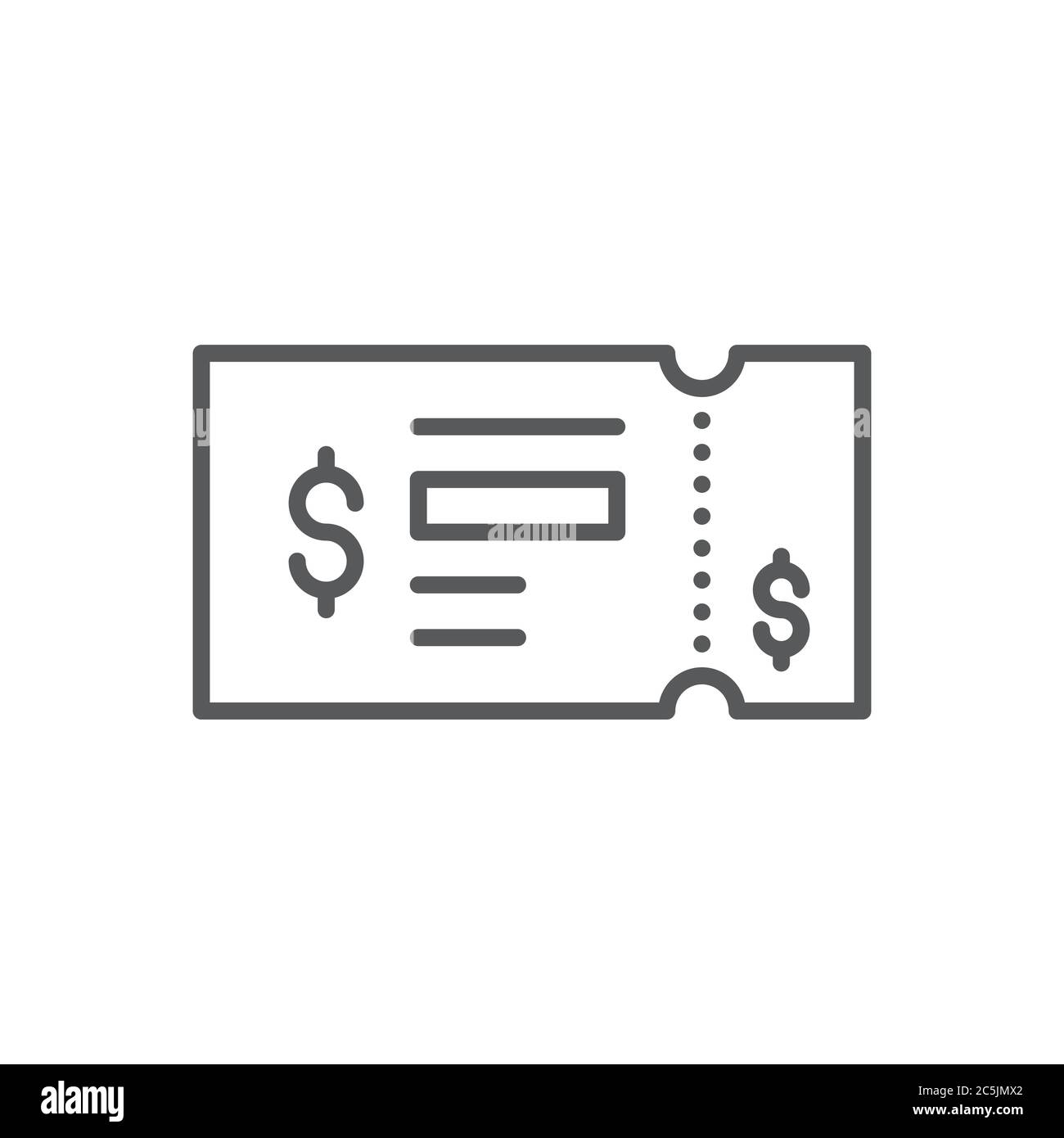 Autorisation de symbole d'icône de vecteur de ticket isolée sur fond blanc Illustration de Vecteur