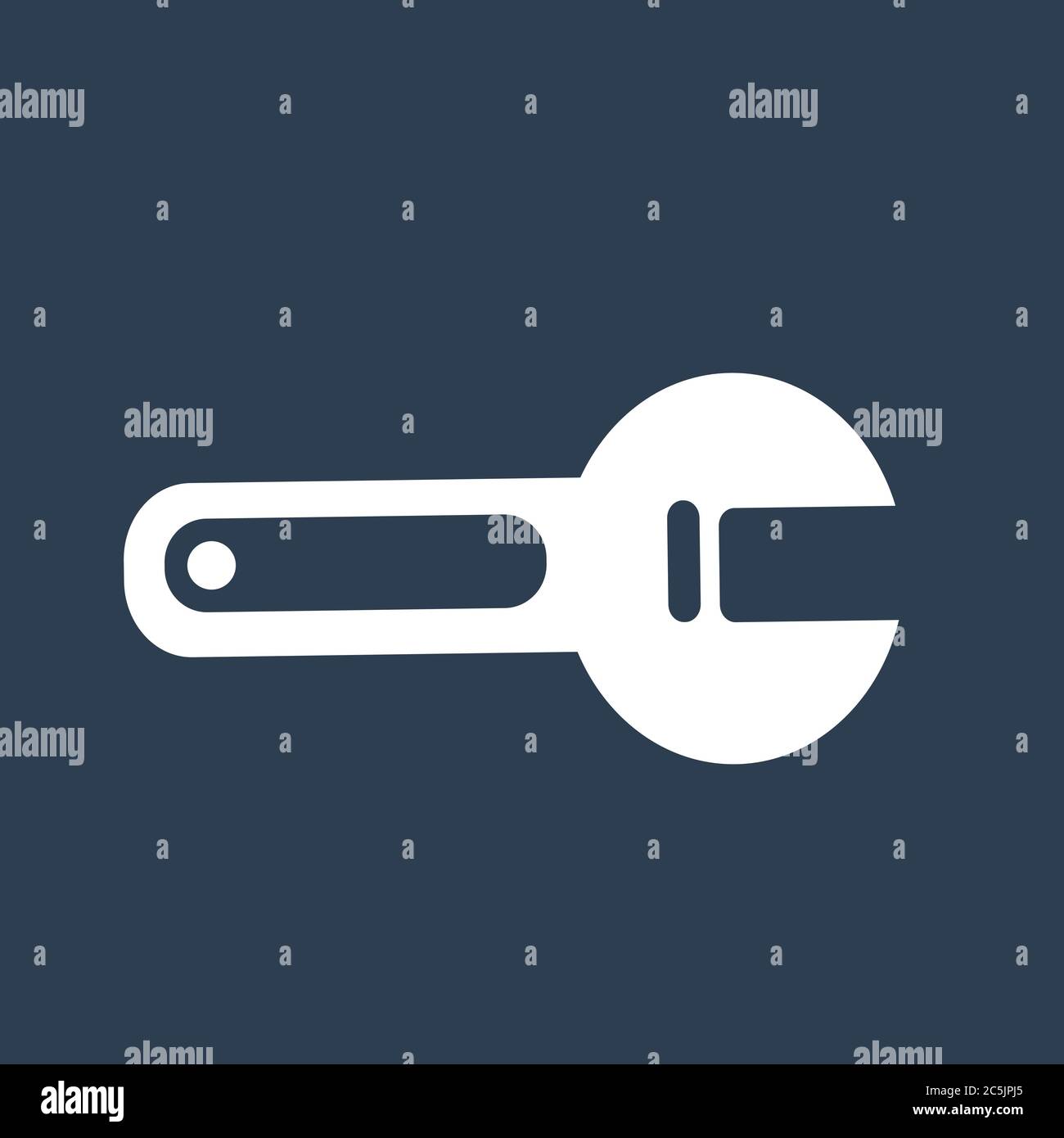 Icône de clé réglable. Pour les sites Web et les applications. Image sur fond noir. Illustration vectorielle à ligne plate. Illustration de Vecteur