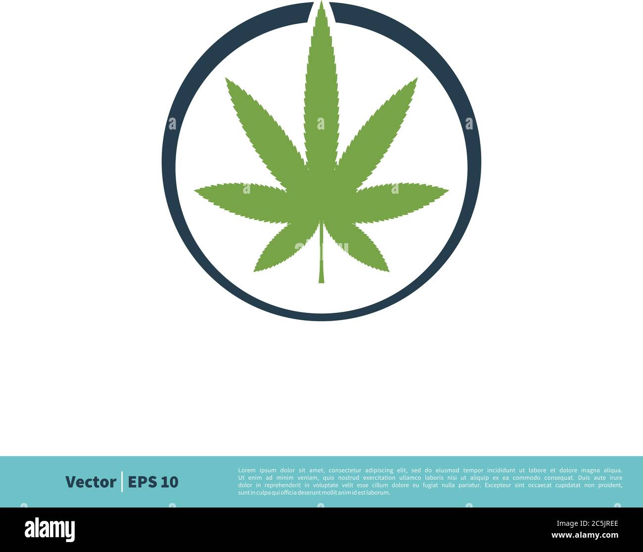 Feuille de chanvre, marijuana, Ganja icône Vector logo modèle Illustration Design. Vecteur EPS 10. Illustration de Vecteur