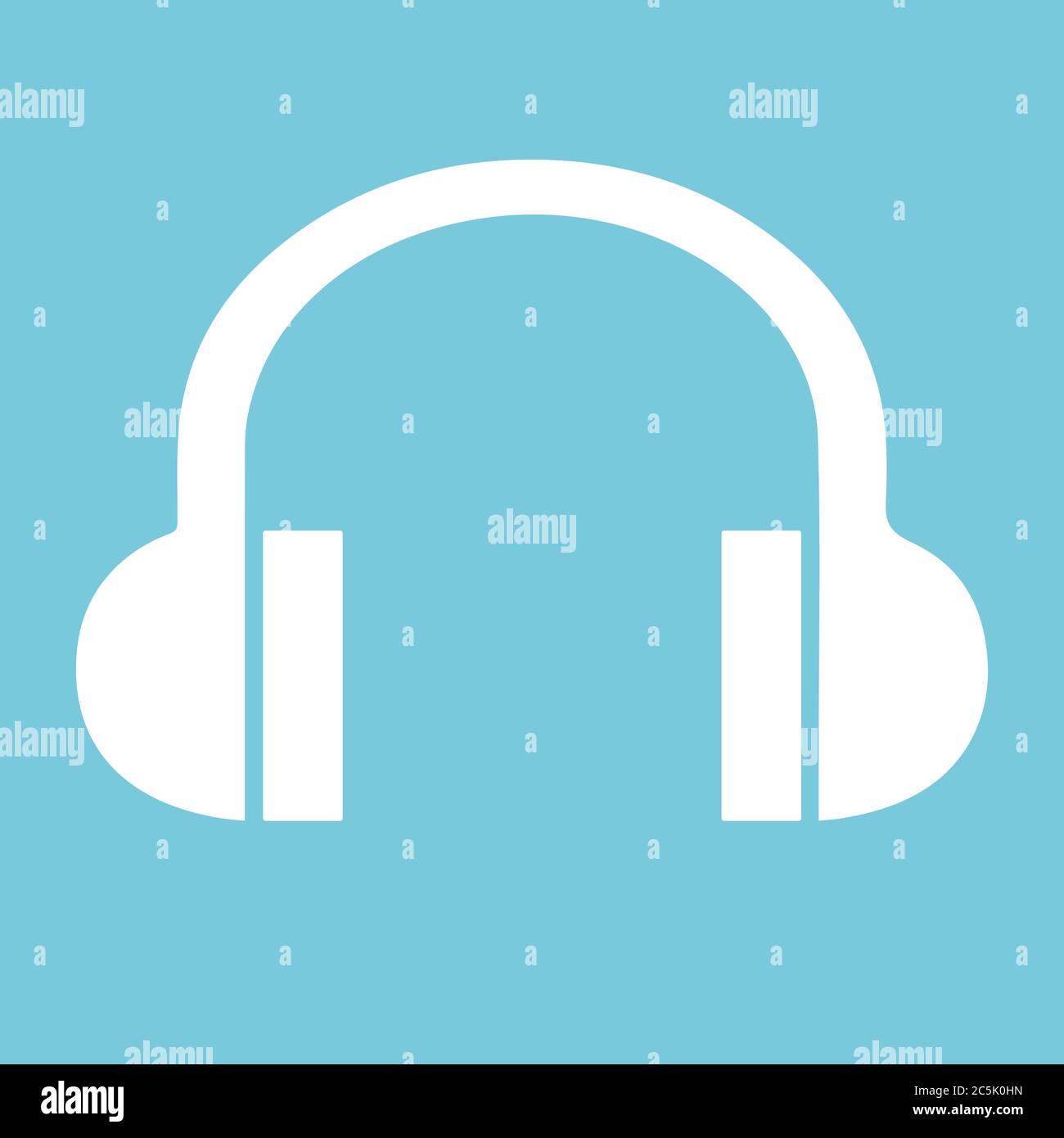 Icône casque. Pour les sites Web et les applications. Image sur fond bleu. Illustration vectorielle à ligne plate. Illustration de Vecteur