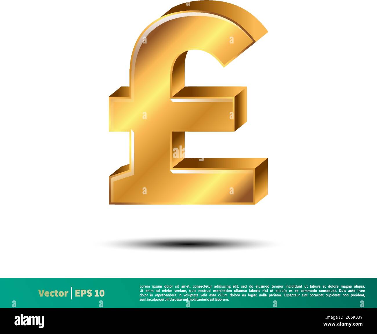 Gold Pound Sterling Sign Icon Vector logo Template Illustration Design. Vecteur EPS 10. Illustration de Vecteur