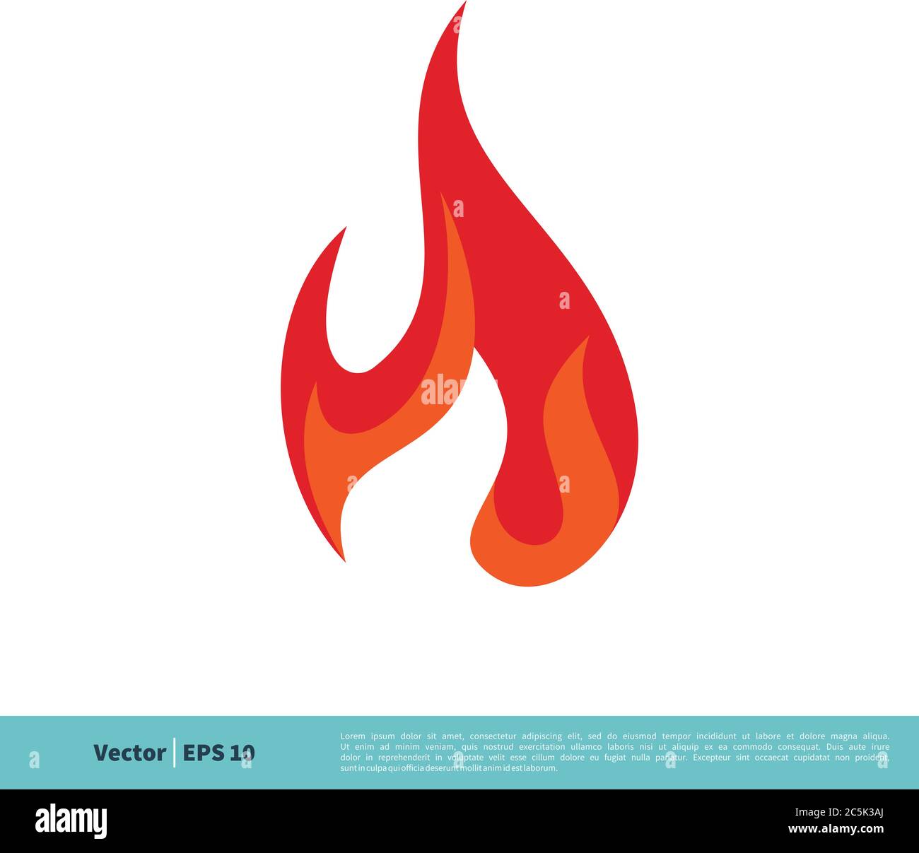 Red Fire icône Vector logo modèle Illustration Design. Vecteur EPS 10. Illustration de Vecteur