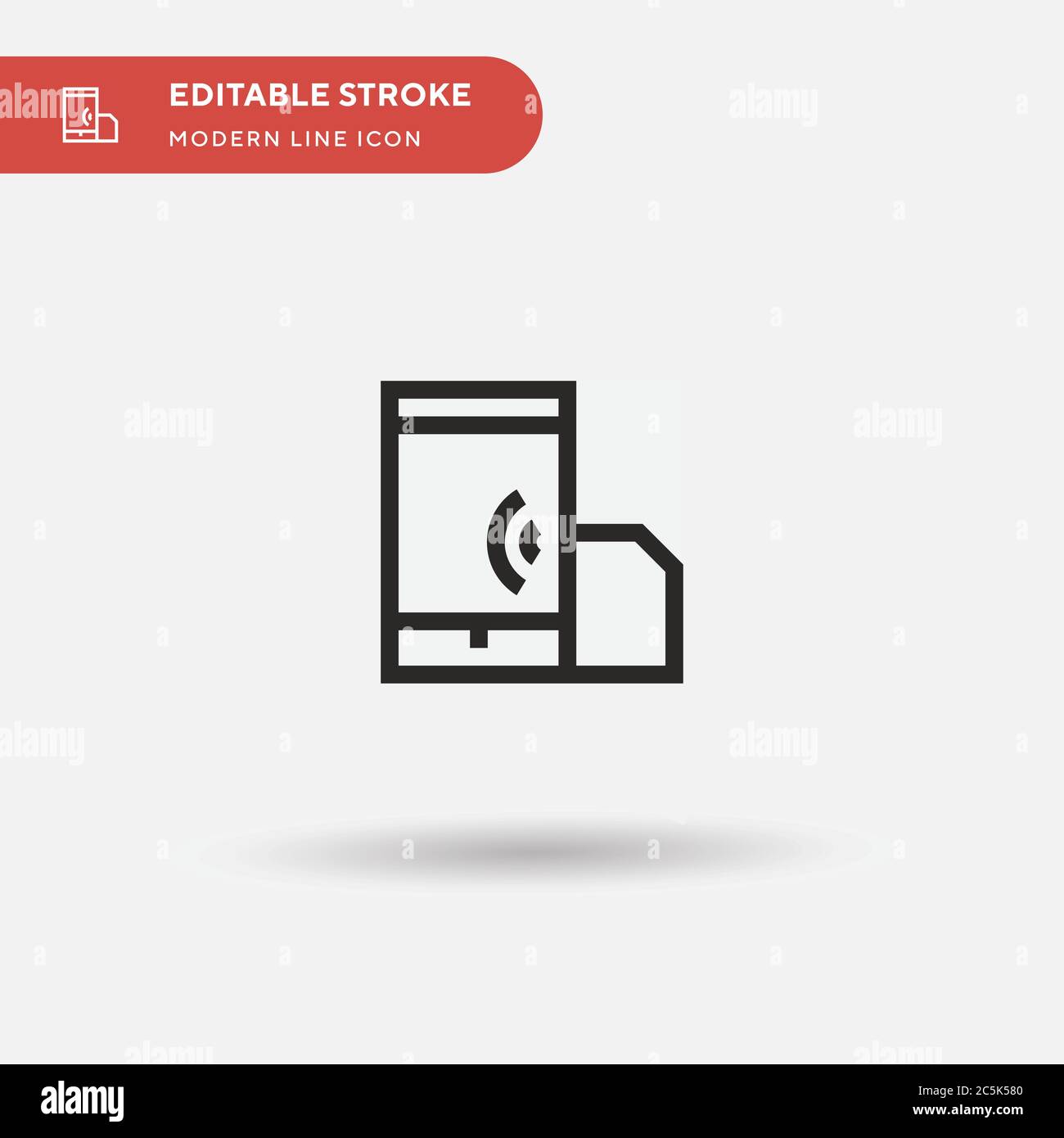 Icône de vecteur simple SIM. Modèle de conception de symbole d'illustration pour l'élément d'interface utilisateur Web mobile. Pictogramme moderne de couleur parfaite sur contour modifiable. Icônes SIM pour votre projet d'entreprise Illustration de Vecteur