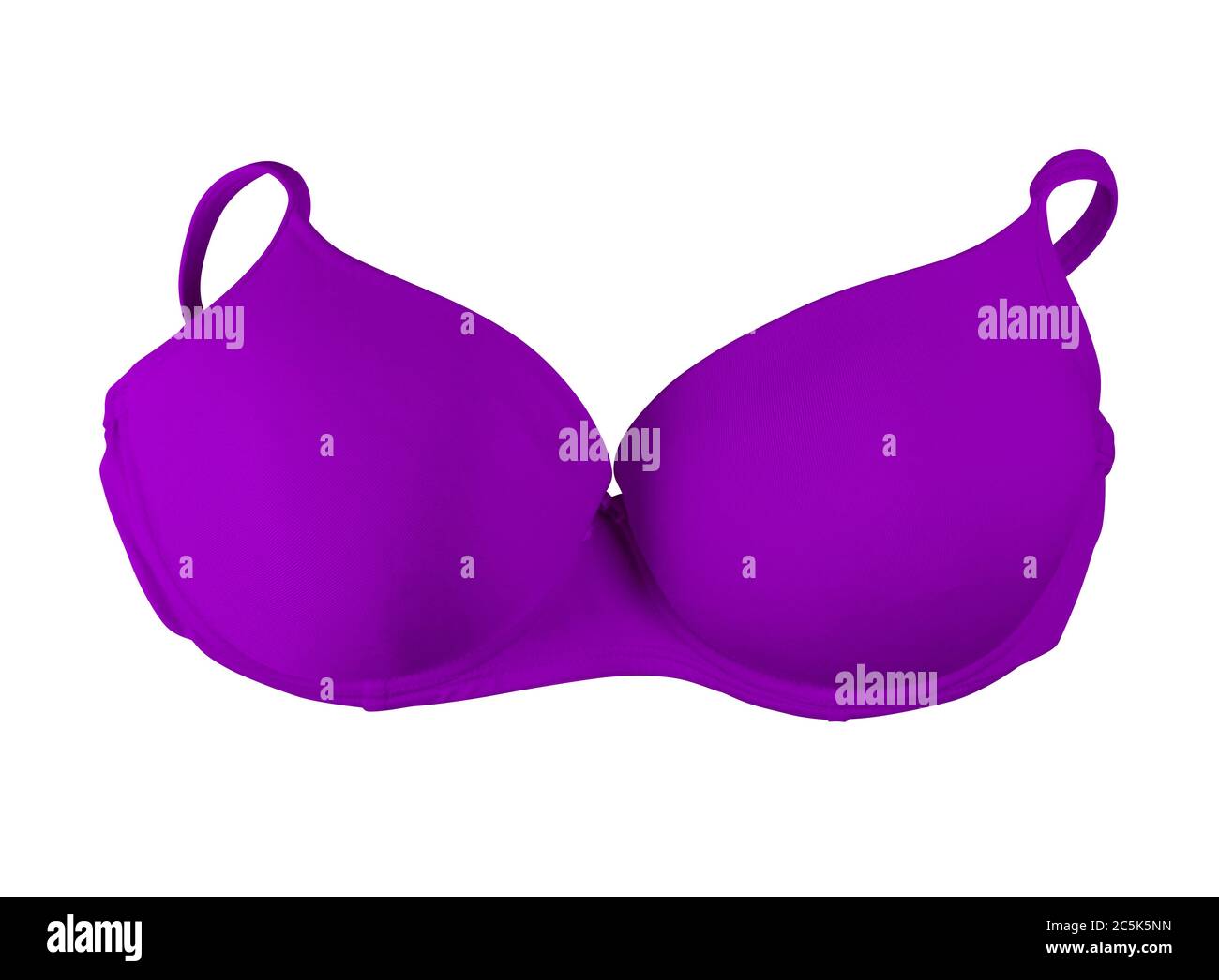 Brassière violette isolée sur blanc. Masque inclus. Banque D'Images