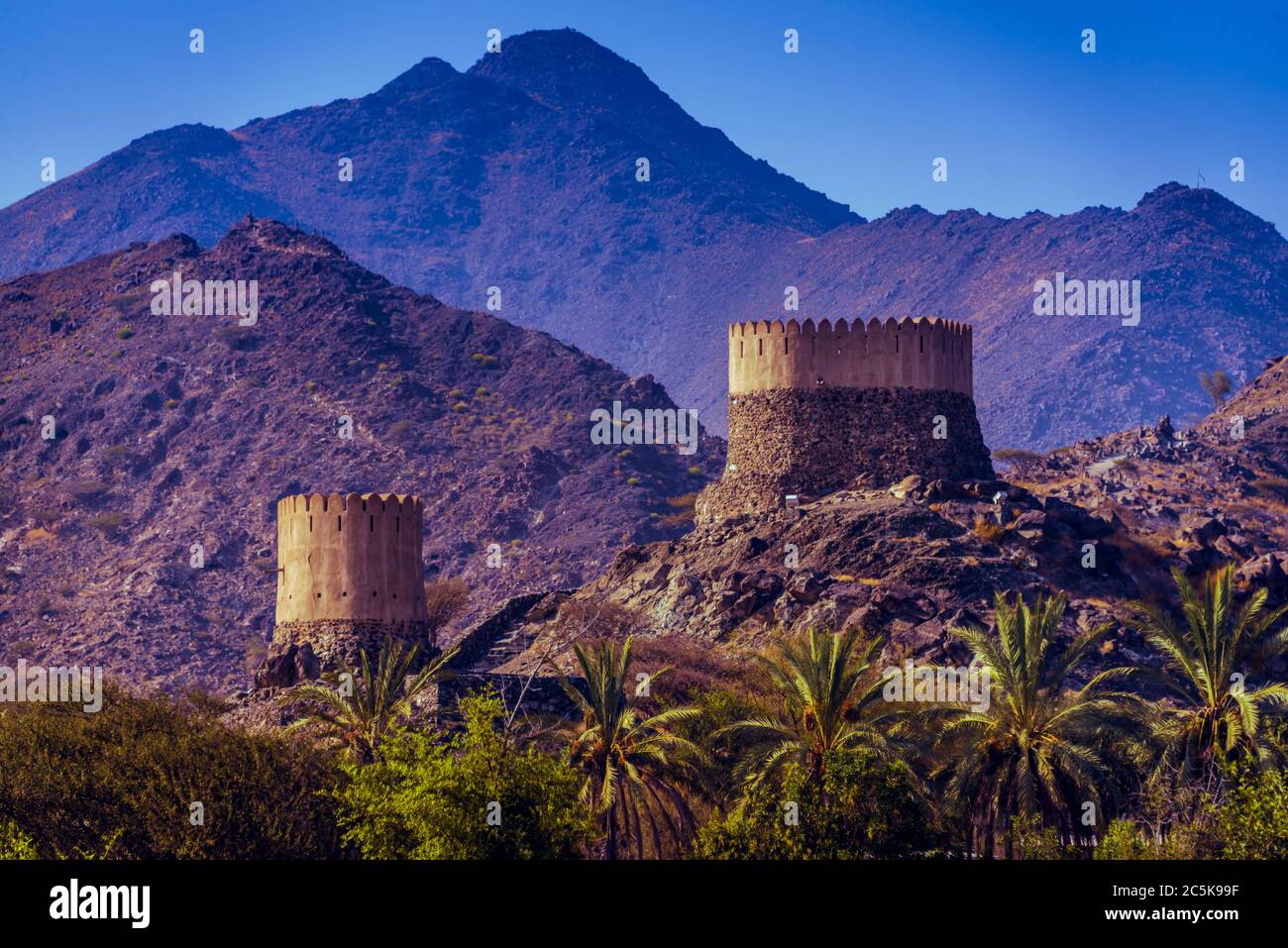 Mosquée Al Bidya Fujairah Émirats arabes Unis la plus ancienne mosquée des Émirats arabes Unis Banque D'Images