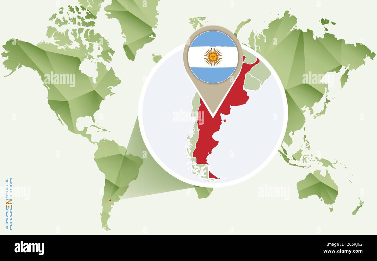 Infographie pour l'Argentine, carte détaillée de l'Argentine avec drapeau. Carte  graphique en vert Vector Info Image Vectorielle Stock - Alamy