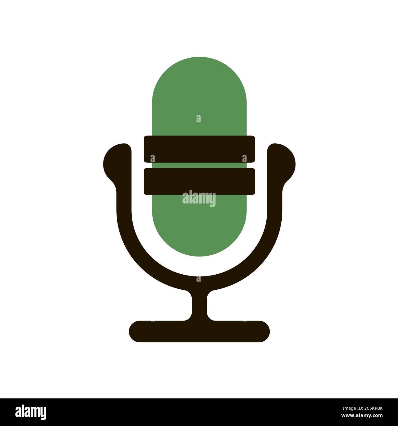 Icône de microphone sur fond blanc. Illustration vectorielle de style plat tendance. SPE 10 Illustration de Vecteur