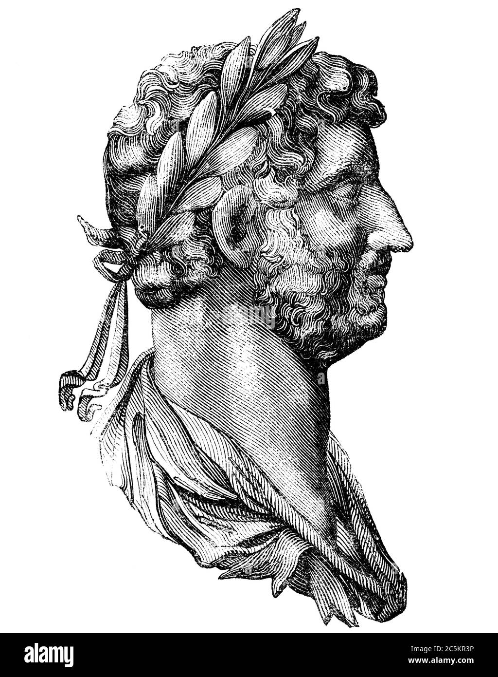 Hadrien (Publius, Helius, Hadrianus) fut empereur de Rome de AD117-138. Il était le troisième des cinq bons empereurs et est connu pour le buildin Banque D'Images