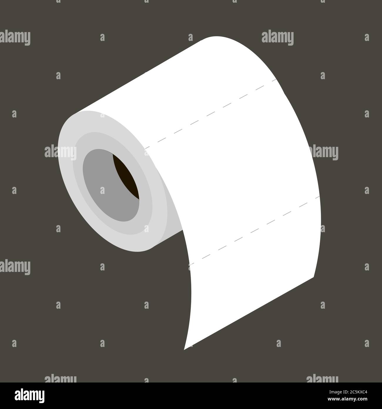 Papier toilette avec ombre longue. Illustration du vecteur de couleur du papier toilette. SPE 10. Illustration de Vecteur