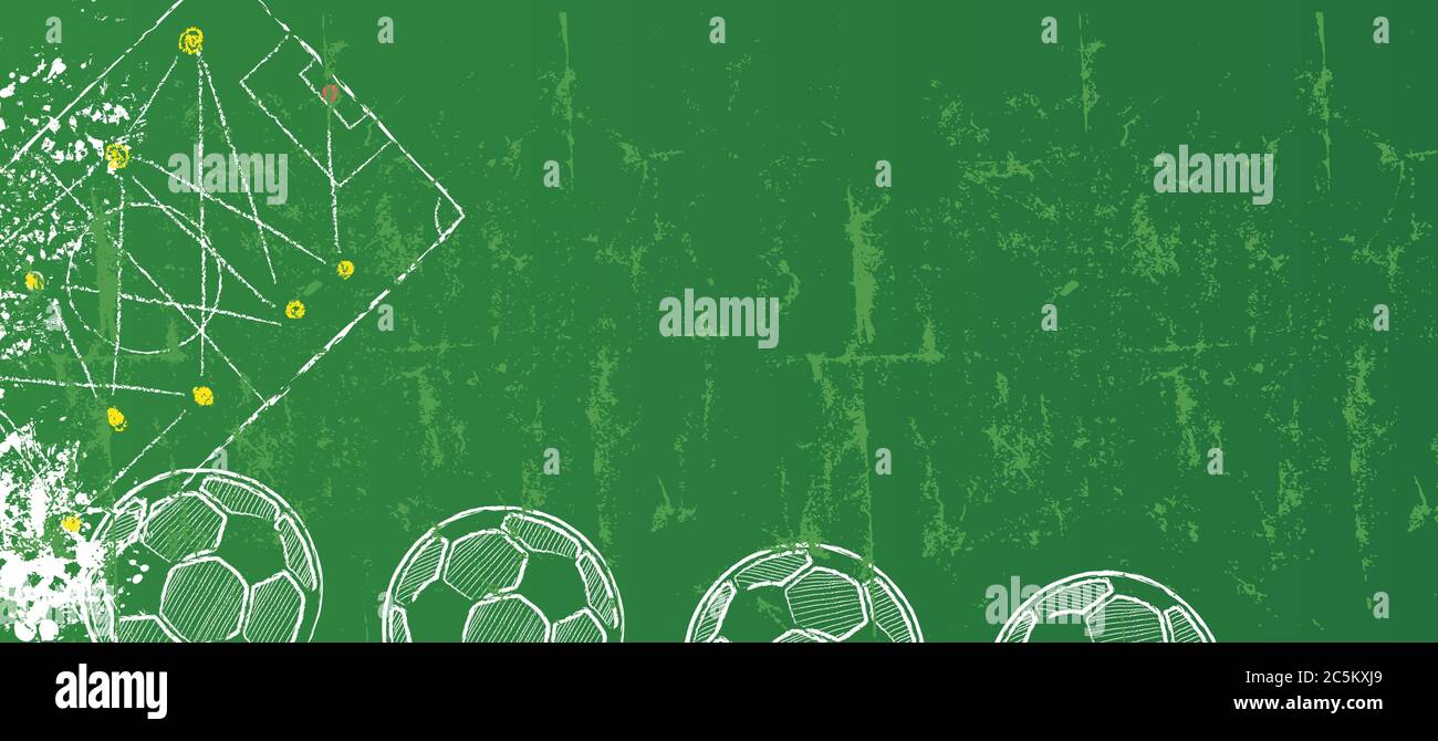 un ballon de football ou un ballon de foot, un schéma de tactiques de football, une illustration vectorielle de backgound Illustration de Vecteur