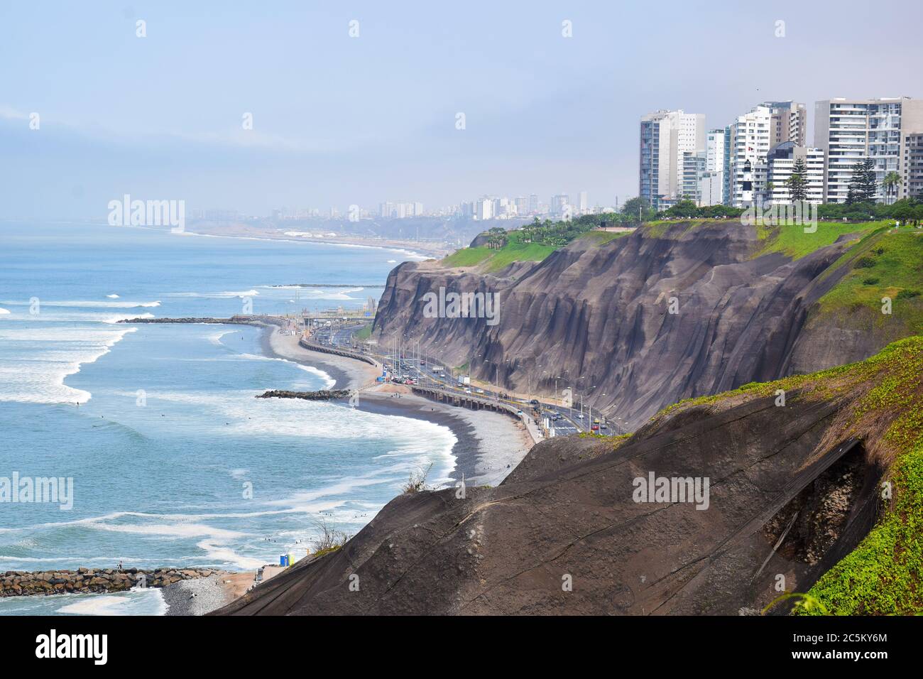 Paysage à Miraflores dans le sud de Lima, Pérou Banque D'Images