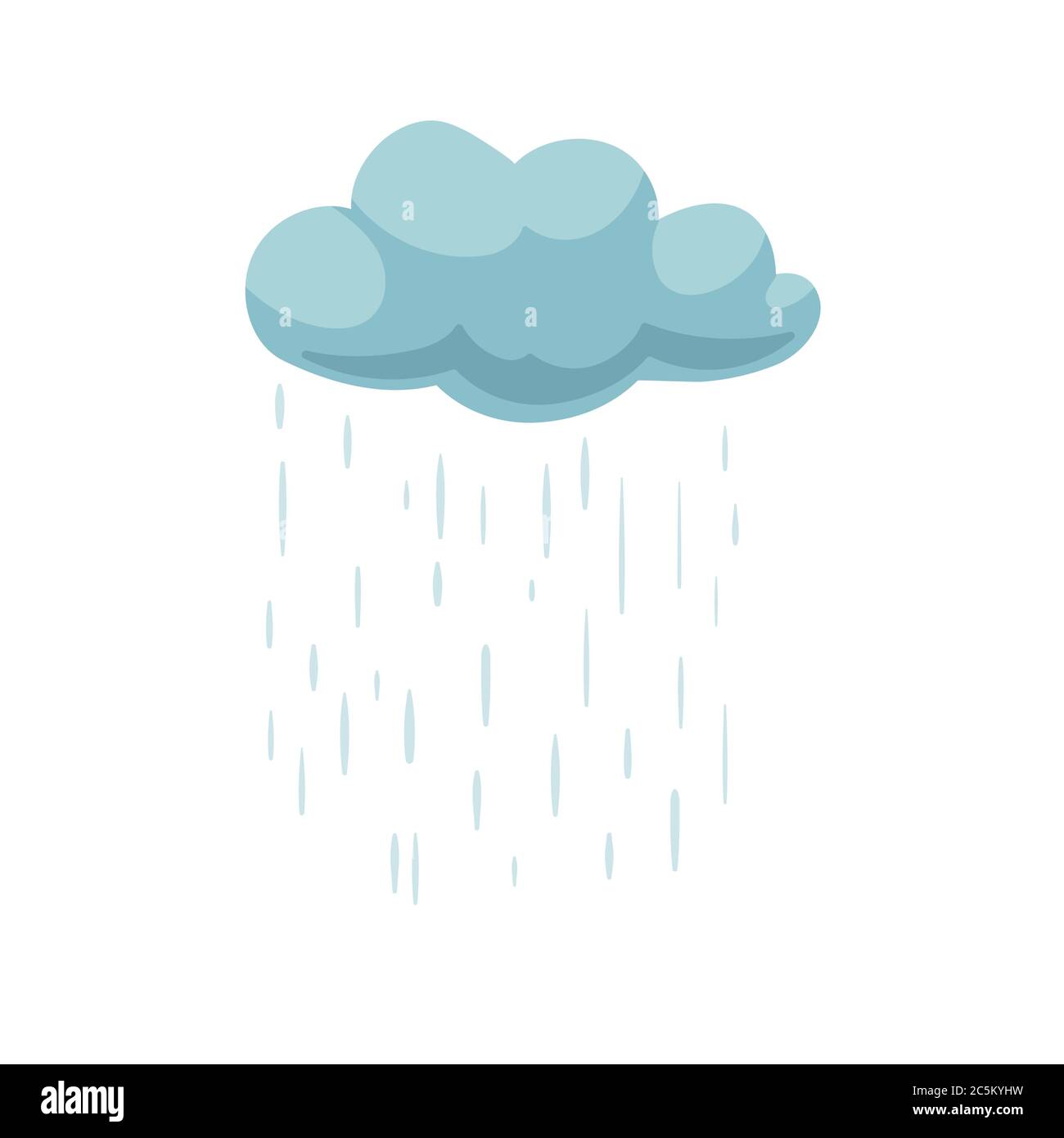 Nuage avec pluie sur fond blanc. Illustration vectorielle de style plat tendance. SPE 10 Illustration de Vecteur
