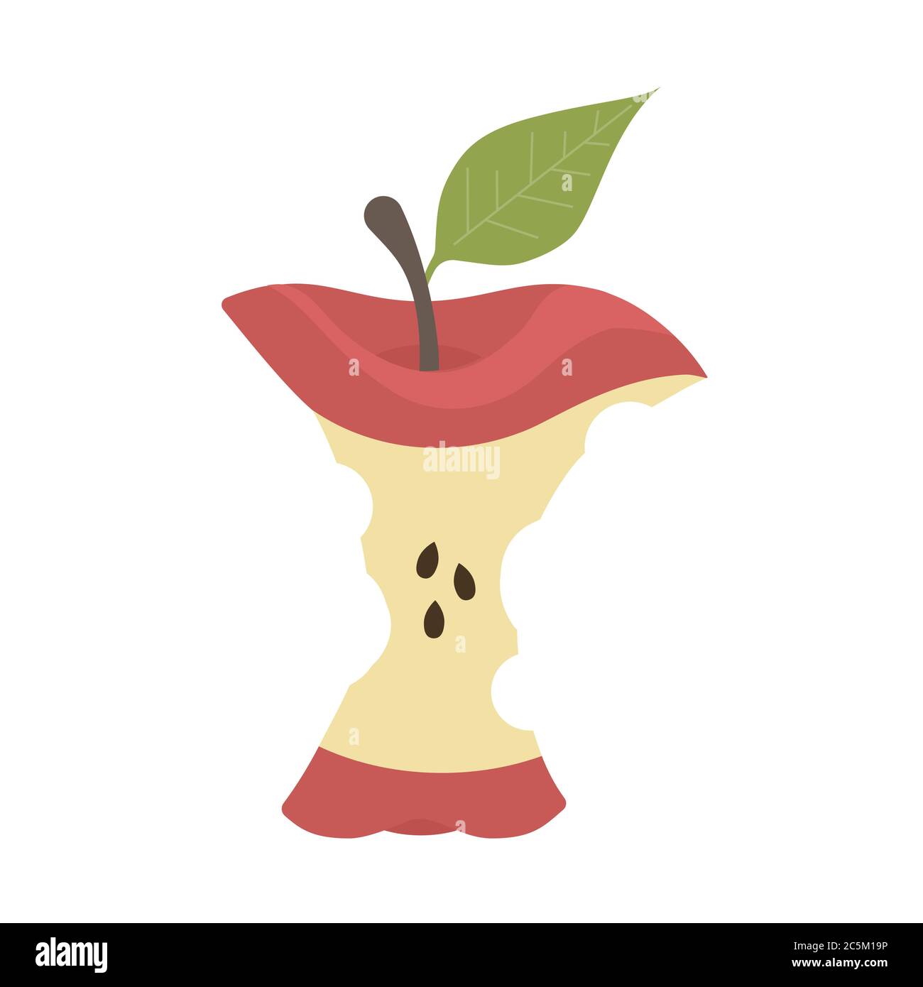 Apple Core sur fond blanc. Illustration vectorielle de style plat tendance. SPE 10 Illustration de Vecteur
