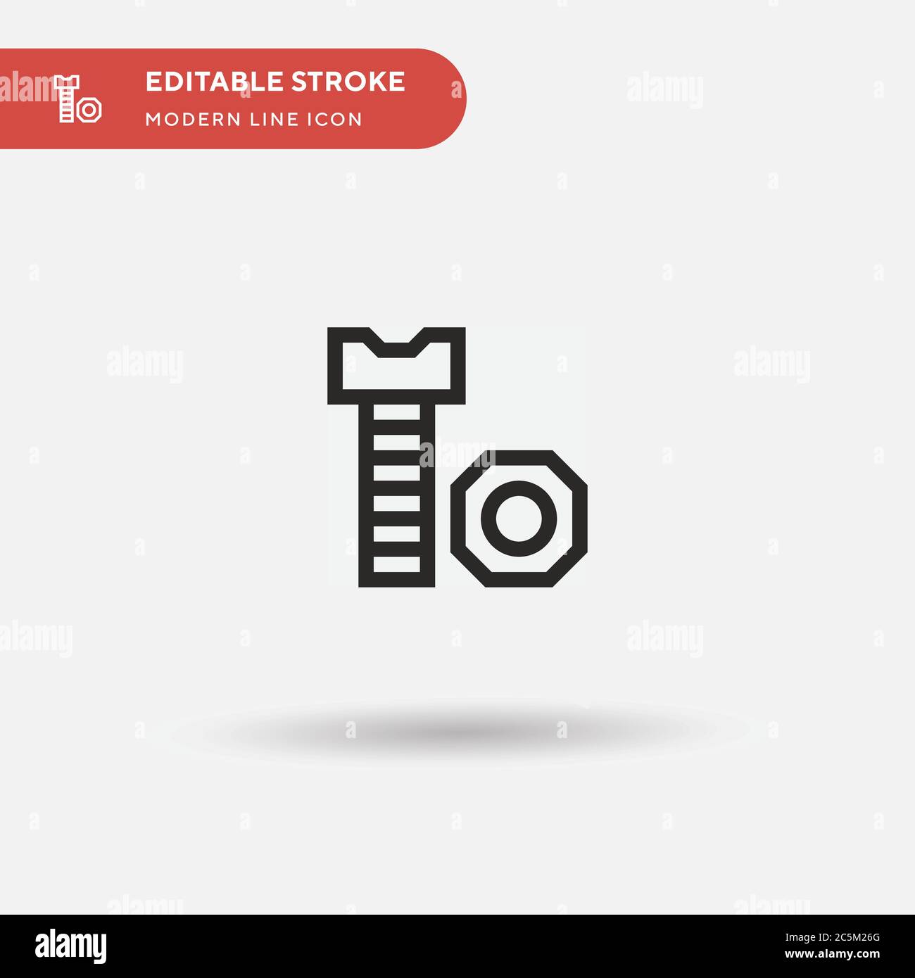 Icône vecteur simple vis. Modèle de conception de symbole d'illustration pour l'élément d'interface utilisateur Web mobile. Pictogramme moderne de couleur parfaite sur contour modifiable. Icônes de vis pour votre projet d'entreprise Illustration de Vecteur