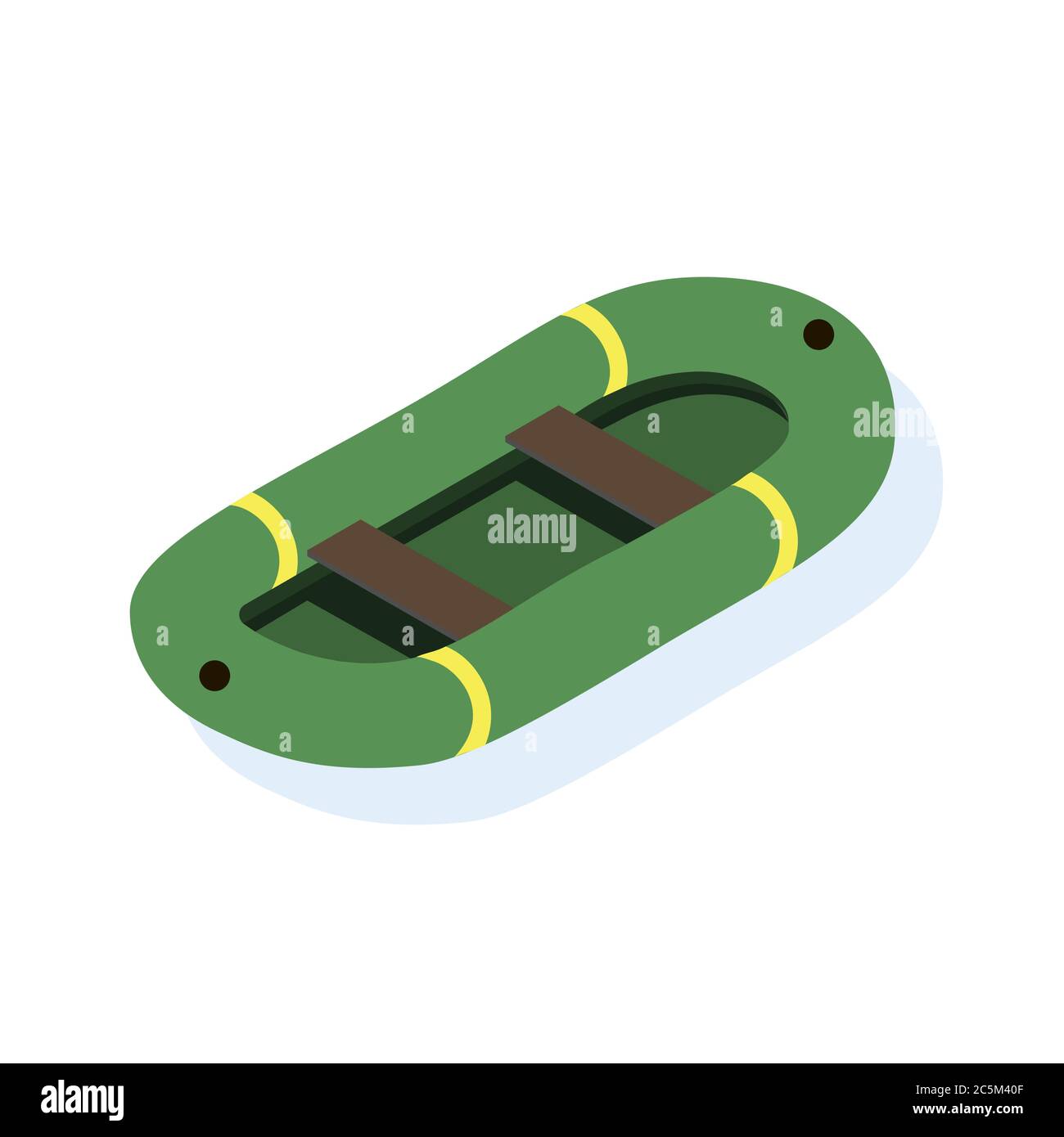 Bateau gonflable pour la pêche sur fond blanc. Illustration vectorielle de style plat tendance. SPE 10 Illustration de Vecteur