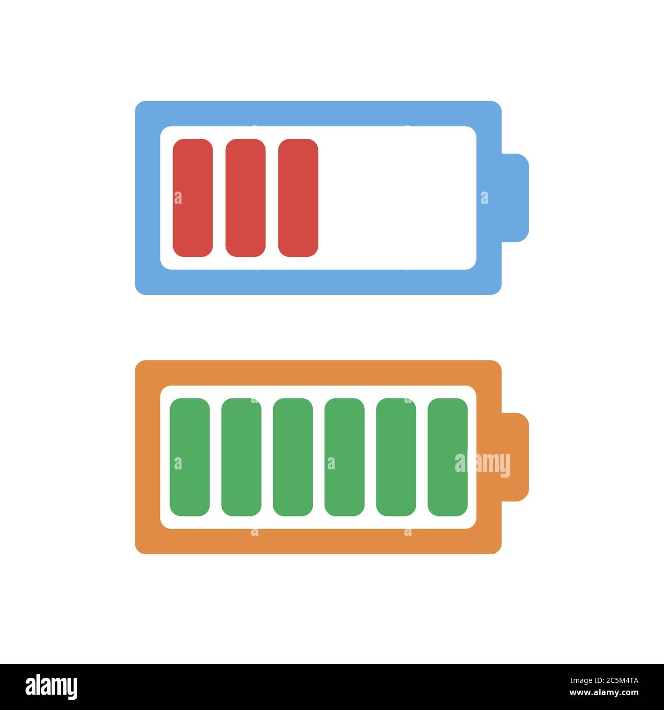 Icône de batterie sur fond blanc. Illustration vectorielle de style plat tendance. ESP 10. Illustration de Vecteur