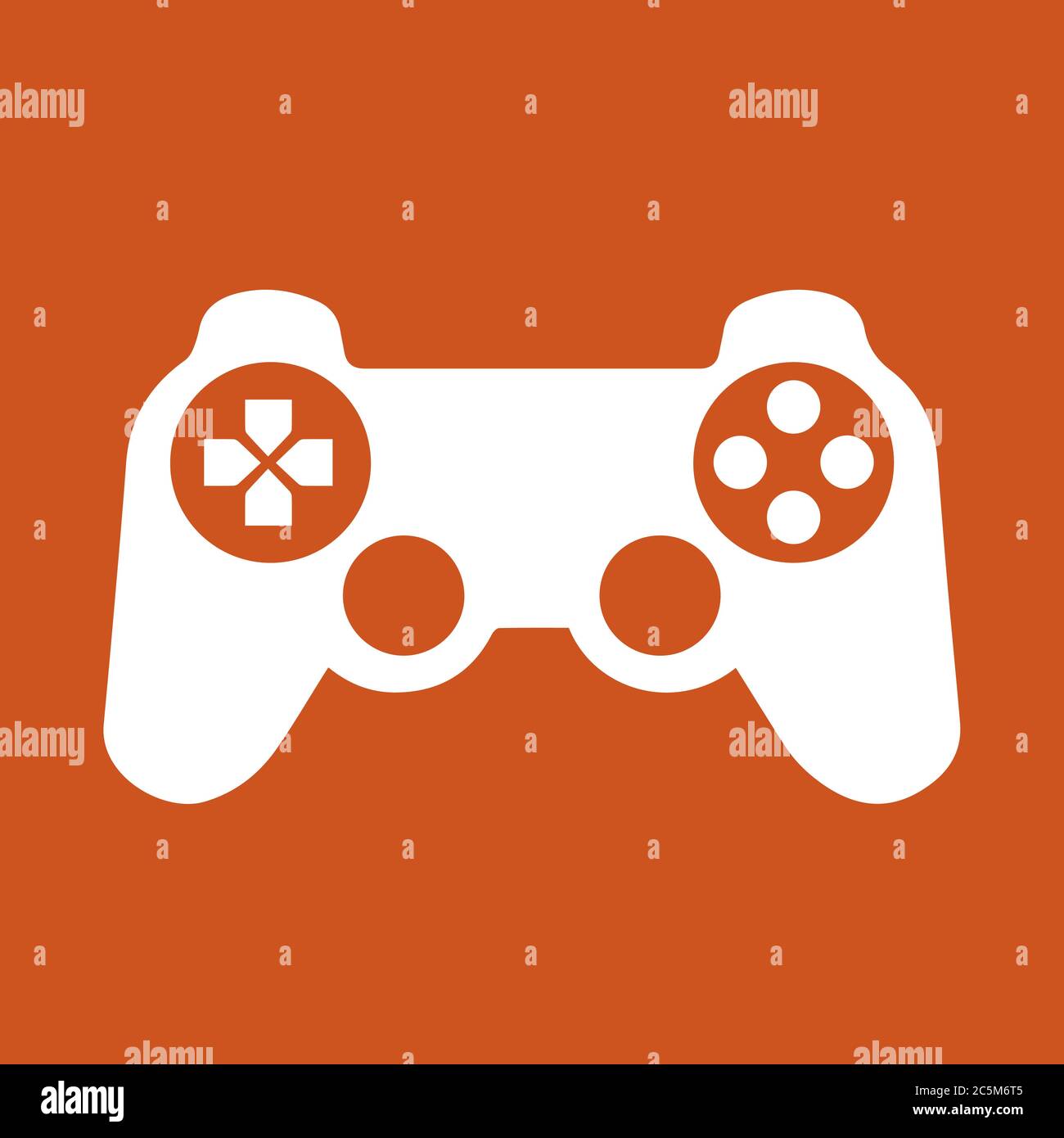 Icône manette de jeu dans un style plat tendance isolé sur fond rouge. Illustration vectorielle. Illustration de Vecteur